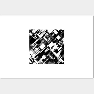 Random shape pattern in black and white Posters and Art